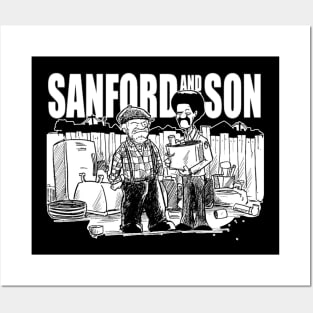 sanford and son black and white Posters and Art